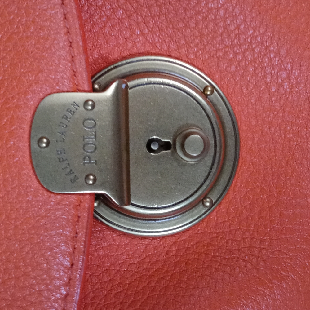 ๐Polo Ralph Lauren๐ - Orange Vachetta "School" Crossbody Satchel - Picture 8 of 16